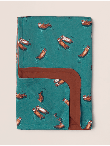 Manta-de-Verao-The-Mini-Forest-Lontras-Azul