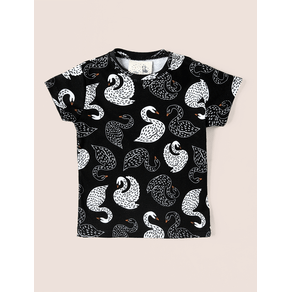 Camiseta-The-Mini-Forest-Amor-de-Cisne-Preta Camiseta-The-Mini-Forest-Amor-de-Cisne-Preta