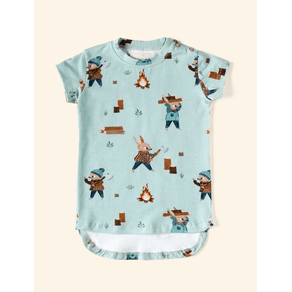 Camiseta-Alongada-The-Mini-Forest-Lenhadores-Verde Camiseta-Alongada-The-Mini-Forest-Lenhadores-Verde