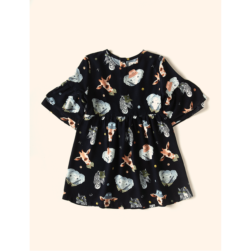 Blusa Manga Longa Babado Liberty Preta na The Mini Forest - theminiforest