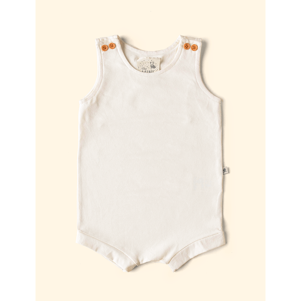 Romper Cotton Liso Mostarda na The Mini Forest - theminiforest