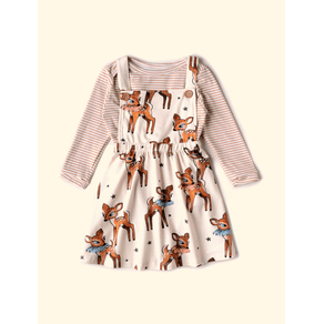 Conjunto-Infantil-Salopete-e-Body-The-Mini-Forest--Little-Bambi-Creme-com-a-estampa-do-veadinho-mais-fofo-do-nosso-circo. Conjunto-Infantil-Salopete-e-Body-The-Mini-Forest--Little-Bambi-Creme-com-a-estampa-do-veadinho-mais-fofo-do-nosso-circo.