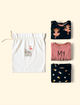 Kit-The-Mini-Forest-composto-por-tres-bodies-de-mangas-curtinhas-sendo-dois-deles-estampados-e-um-liso.-