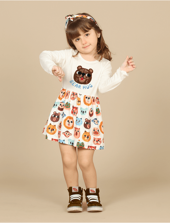 Vestido fashion de bebe manga longa