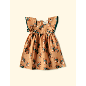 Vestido-Babado-Squirrel-Caramelo-na-The-Mini-Forest-com-estampa-do-esquilinho-mais-fofo-da-floresta. Vestido-Babado-Squirrel-Caramelo-na-The-Mini-Forest-com-estampa-do-esquilinho-mais-fofo-da-floresta.
