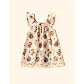 Vestido-Infantil-Decote-Franzidinho-The-Mini-Forest-Noel-Baunilha-especial-para-as-criancas-passarem-o-natal-