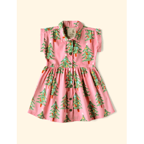 Vestido-Infantil-Botoes-The-Mini-Forest-Christmas-Tree-Rosa-especial-para-as-criancas-passarem-o-natal-