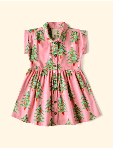 Vestido-Infantil-Botoes-The-Mini-Forest-Christmas-Tree-Rosa-especial-para-as-criancas-passarem-o-natal-