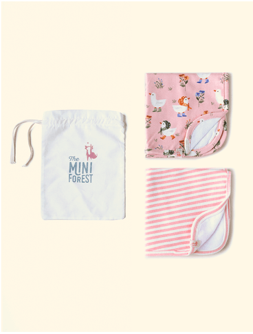 Kit-2-Paninhos-de-Boca-de-Bebe-The-Mini-Forest-Quaqua-Rosa-a-colecao-perfeita-para-os-primeiros-meses-dos-bebes.