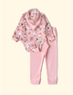 Kit-de-Bebe-Body-Calca-e-Babador-The-Mini-Forest-Quaqua-Rosa-a-colecao-perfeita-para-os-primeiros-meses-dos-bebes.