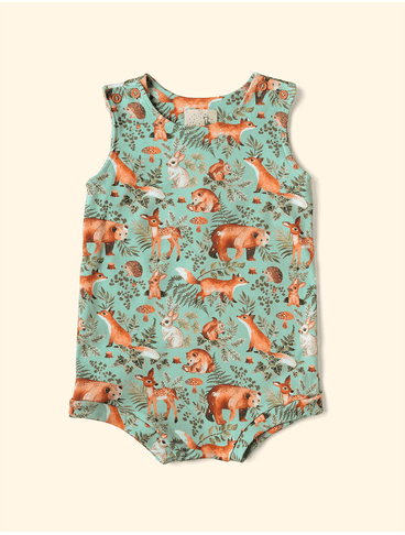 Romper-de-Bebe-The-Mini-Forest-Misterios-do-Bosque-Verde-com-os-animais-mais-amados-da-nossa-florestinha.