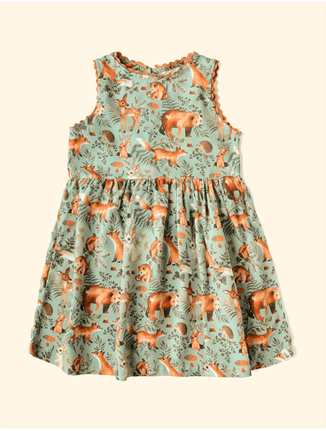 Vestido-Regata-Infantil-The-Mini-Forest-Misterios-do-Bosque-Verde-com-os-animais-mais-amados-da-nossa-florestinha.