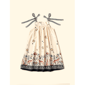 Vestido-Infantil-Alca-Barrado-The-Mini-Forest-De-Noite-no-Bosque-Baunilha-com-a-estampa-de-bichinhos-do-nosso-Bosque-encantado. Vestido-Infantil-Alca-Barrado-The-Mini-Forest-De-Noite-no-Bosque-Baunilha-com-a-estampa-de-bichinhos-do-nosso-Bosque-encantado.