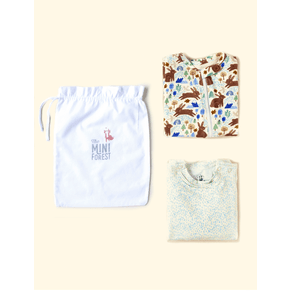 Kit-2-Macacoes-de-Bebe-The-Mini-Forest-Chuva-de-Coelhos-Baunilha-com-estampa-infantil-dos-coelhinhos-que-as-criancas-amam.