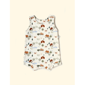 Romper-de-Bebe-The-Mini-Forest-Fazendinha-Baunilha-com-estampa-de-fazendinha-e-tratorzinho.