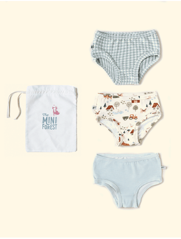 Kit-3-Calcinhas-Infantis-The-Mini-Forest-Fazendinha-Baunilha-com-estampa-de-fazendinha-e-tratorzinho.