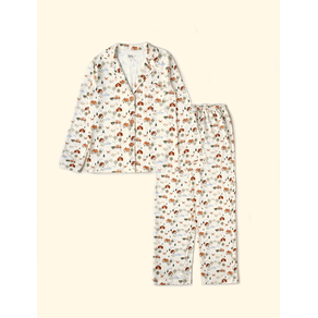 Pijama-Adulto-Manga-Longa-Botoes-The-Mini-Forest-Fazendinha-Baunilha-com-estampa-de-fazendinha-e-tratorzinho. Pijama-Adulto-Manga-Longa-Botoes-The-Mini-Forest-Fazendinha-Baunilha-com-estampa-de-fazendinha-e-tratorzinho.
