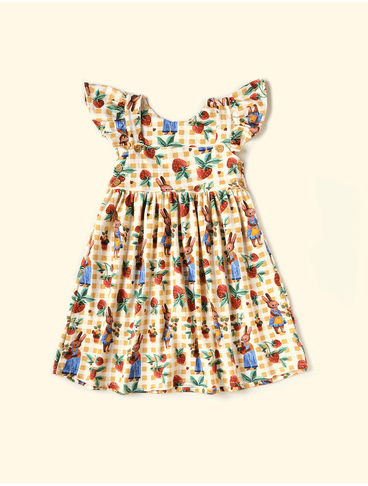 Vestido-Infantil-Regata-Babado-The-Mini-Forest-Colhe-Coelho-Baunilha-com-estampa-infantil-de-coelhinhos.