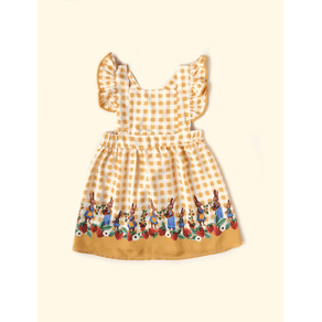 Vestido-Acinturado-Infantil-The-Mini-Forest-Colhe-Coelho-Baunilha-com-estampa-infantil-de-coelhinhos.