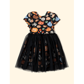 Vestido-Infantil-Tule-The-Mini-Forest-Mascaras-da-Fauna-Preto-o-vestido-estampado-perfeito-para-as-criancas. Vestido-Infantil-Tule-The-Mini-Forest-Mascaras-da-Fauna-Preto-o-vestido-estampado-perfeito-para-as-criancas.