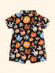 Macaquinho-Infantil-Botoes-The-Mini-Forest-Mascaras-da-Fauna-Preto-o-macacao-estampado-perfeito-para-as-criancas.
