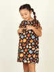 Vestido-Infantil-Manga-Dupla-The-Mini-Forest-Mascaras-da-Fauna-Preto-o-vestido-estampado-perfeito-para-as-criancas.
