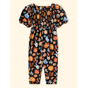 Macacao-Infantil-Lastex-The-Mini-Forest-Mascaras-da-Fauna-Preto-o-macacao-estampado-perfeito-para-as-criancas. Macacao-Infantil-Lastex-The-Mini-Forest-Mascaras-da-Fauna-Preto-o-macacao-estampado-perfeito-para-as-criancas.