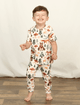 Pijama-Infantil-The-Mini-Forest-Trilha-dos-Sonhos-Baunilha-com-estampa-de-urso-e-raposas-na-floresta.