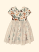 Vestido-Infantil-Tule-The-Mini-Forest-Trilha-dos-Sonhos-Baunilha-com-estampa-de-urso-e-raposas-na-floresta.