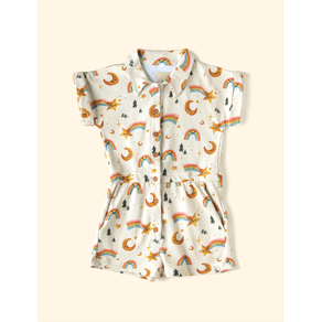 Macaquinho-Gola-Acinturado-The-Mini-Forest-Vale-Encantado-Baunilha-roupinha-infantil-com-estampa-de-ceu. Macaquinho-Gola-Acinturado-The-Mini-Forest-Vale-Encantado-Baunilha-roupinha-infantil-com-estampa-de-ceu.