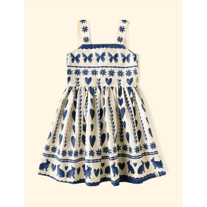 Vestido-Infantil-Alcinhas-The-Mini-Forest-Coelhos-de-Santorini-Azul-com-estampa-de-coelhos-inspirada-nas-cores-de-Santorini. Vestido-Infantil-Alcinhas-The-Mini-Forest-Coelhos-de-Santorini-Azul-com-estampa-de-coelhos-inspirada-nas-cores-de-Santorini.