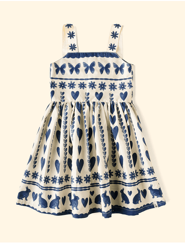 Vestido-Infantil-Alcinhas-The-Mini-Forest-Coelhos-de-Santorini-Azul-com-estampa-de-coelhos-inspirada-nas-cores-de-Santorini.