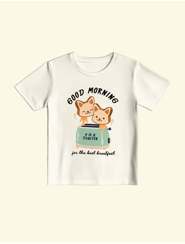 Camiseta-Infantil-The-Mini-Forest-Good-Morning-Baunilha-a-t-shirt-infantil-mais-estilosa-e-confortavel.