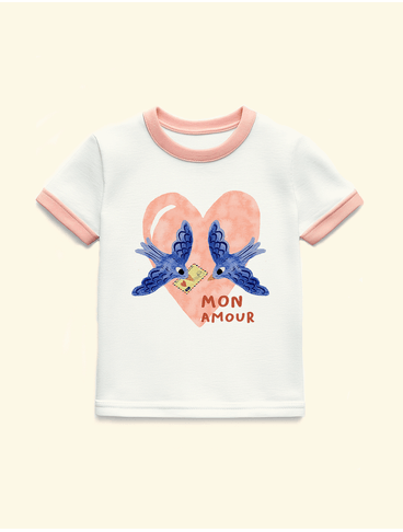 Camiseta-Infantil-The-Mini-Forest-Punho-Andorinhas-Baunilha-a-t-shirt-infantil-mais-estilosa-e-confortavel.