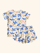 Pijama-Infantil-de-Verao-The-Mini-Forest-Andorinha-Azul-Baunilha-com-estampa-infantil-de-passaros-voando.
