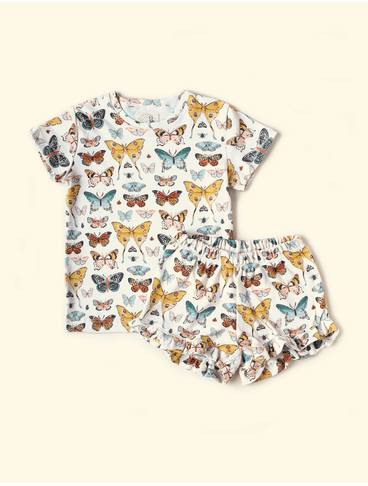 Pijama-Infantil-de-Verao-The-Mini-Forest-Borboletas-e-Joaninhas-Baunilha-as-roupas-infantis-com-estampas-unicase-ludicas.