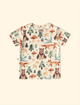 Pijama-Infantil-The-Mini-Forest-Trilha-dos-Sonhos-Baunilha-com-estampa-de-urso-e-raposas-na-floresta.
